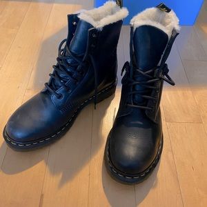 Dr Martens Black Serena Fur Lined Boots
